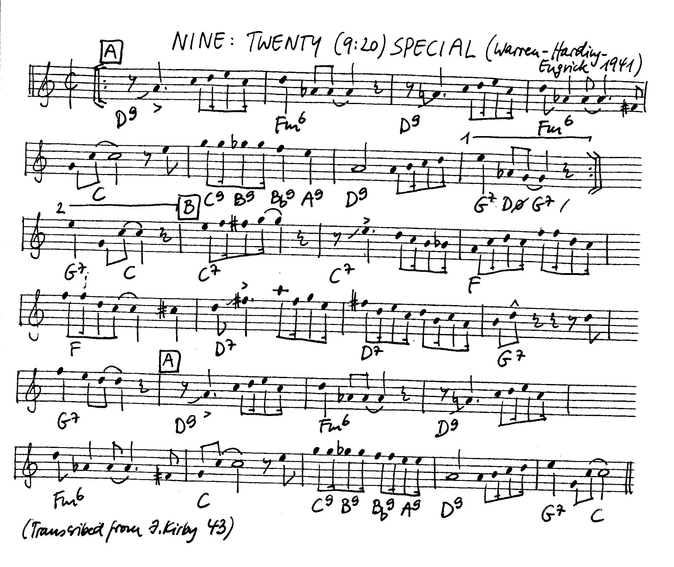 nine twenty special partition gratuite - Offerte par The Jungle Jazz Band